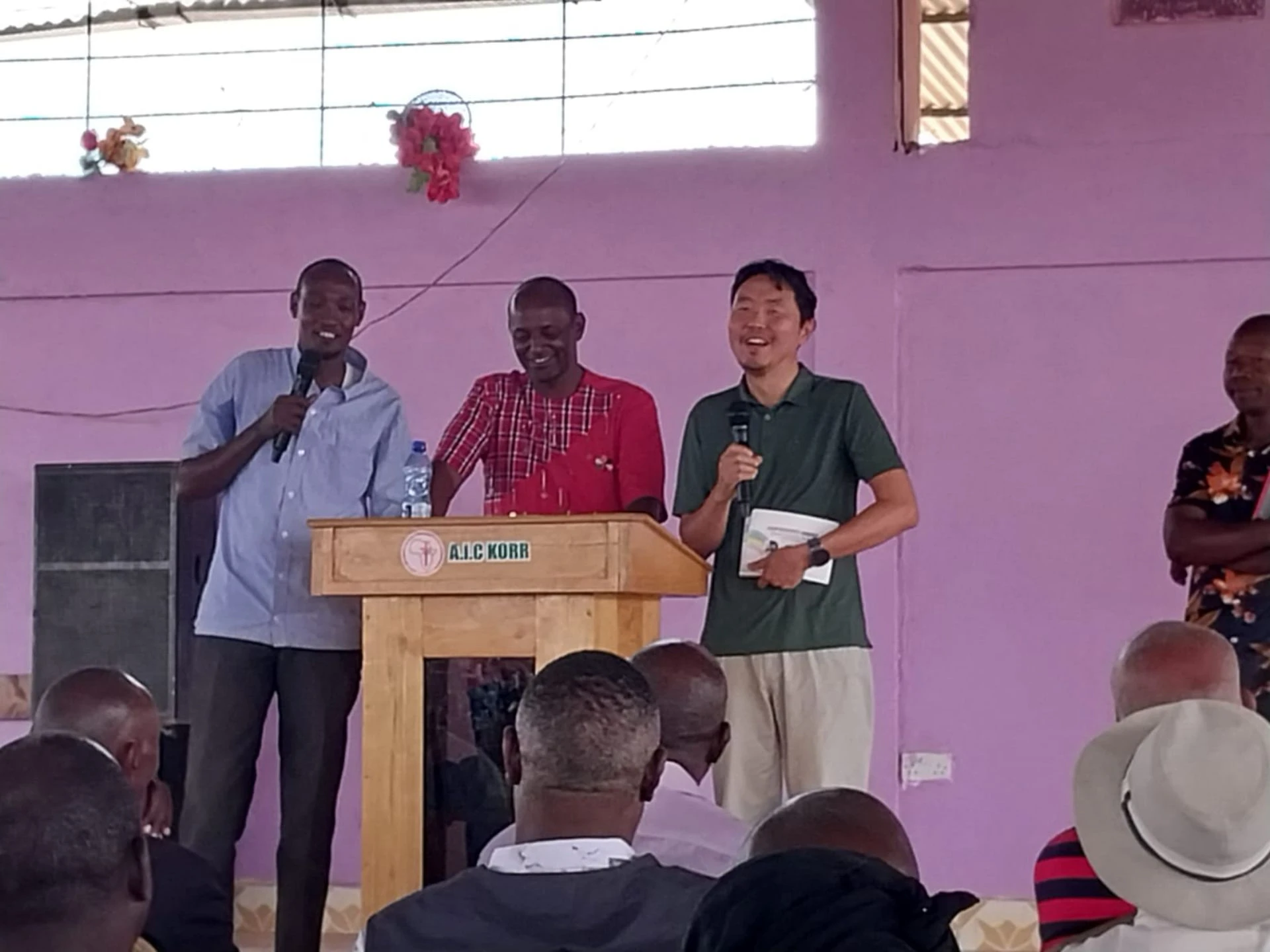 Sharing together at the graduation ceremony